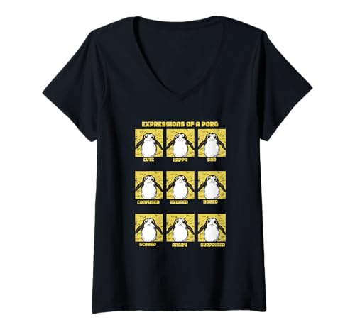 T-shirt Star Wars Porg femme col V idéal pour vos journées geek décontractées