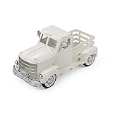 Pylemon White Truck Decor, Vintage Metal Truck Planter, Farmhouse Pick-up Truck Spring Decorations &...