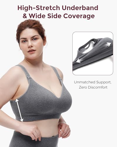 Image of Momcozy Busty U.S. Cotton Nursing Bras for Breastfeeding Maternity Bra