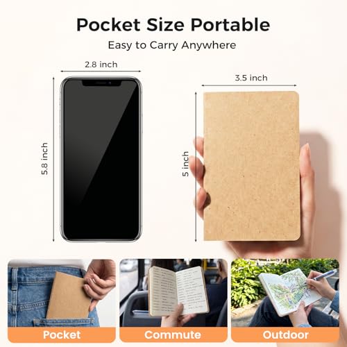 Carnets de notes de poche au design kraft épuré et finitions soignées - 6