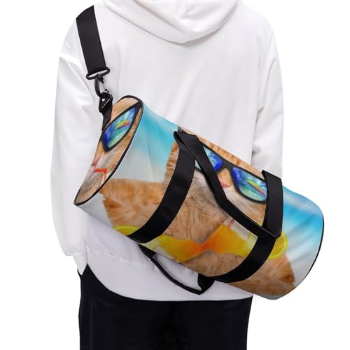 Sac de sport chat drôle avec grand compartiment 45cm et motif original - 6