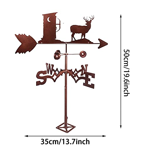 Girouette de chasse au cerf indicateur direction vent pour toit extérieur et jardin