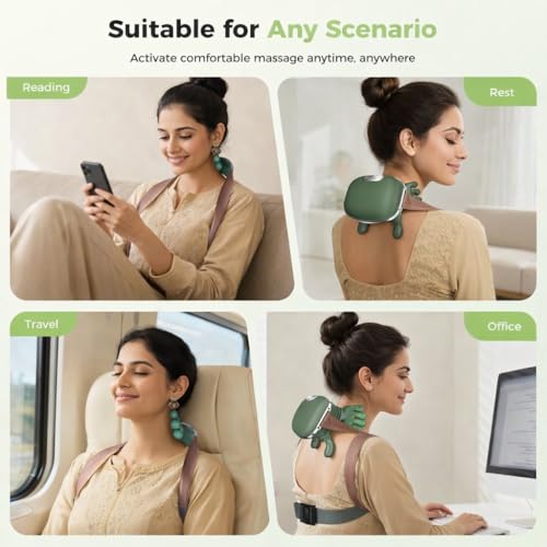 Image of Bionic Heated Massager, Wireless Portable Shiatsu Neck and Back Massager, Electric Deep Tissue 4D Kneading Massage, Simulated Human Hand Design for Pain Relief and Muscle Relax