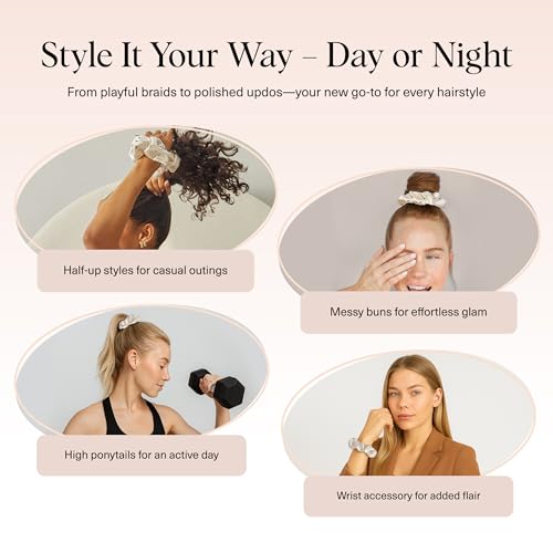 image for Kitsch & Mickey/Minnie Fabric Rhinestone Scrunchies for Girls and Wome