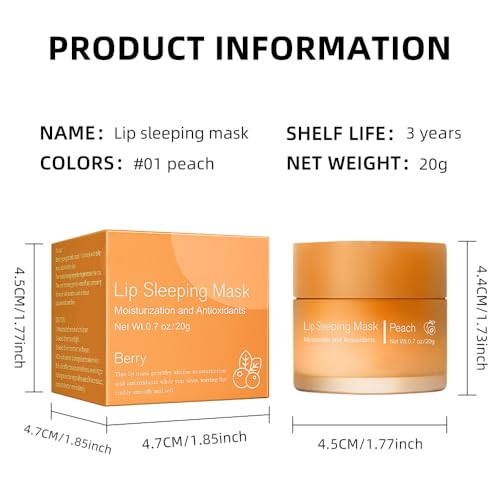 Image of FeiCuiYun Lip Sleeping Mask, Moisturization and Antioxidants, Nourish, Hydrate, Flaky, Dry Lips (01#Yellow peach)