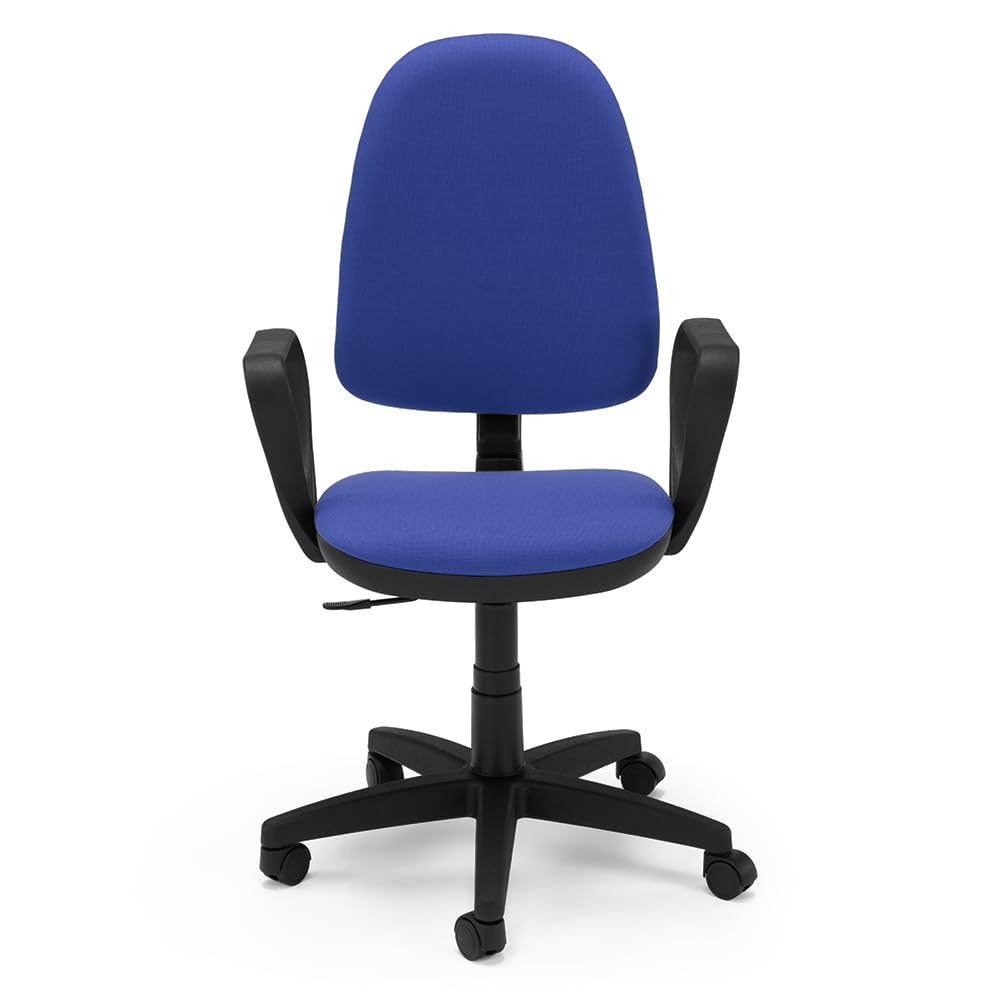 REDÒKASA Sedia Girevole da Ufficio MADE IN ITALY America con schienale alto e seduta imbottita, sistema di elevazione regolabile a gas (Blu)