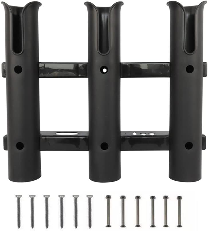 Fishing Rod Holders 3-Tube Rack Rod Fishing Pole Holder for Boat Yacht Kayak Garage Storage or Truck with Screws (Black) Fishing Rod Holders 3-Tube Rack Rod Fishing Pole Holder for Boat Yacht Kayak Garage Storage or Truck with Screws (Black)