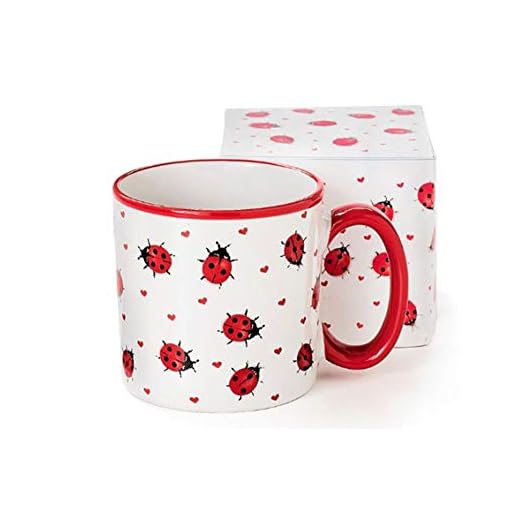 Ladybug Collection, Adorable Ladybug Coffee Mug Inexpensive Gift Item, 13Fl oz