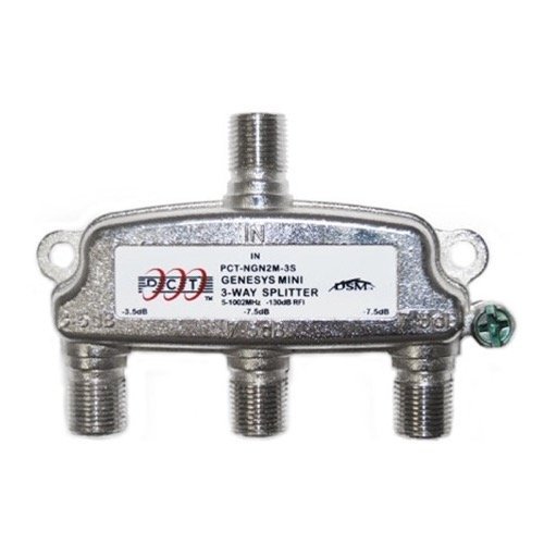 3-Way Splitter Gold Video Coaxial Signal Video Cable 5-900 MHz RF Signal Video Bandwidth Coaxial Cable 75 Ohm Antenna Component Separator 3 Port Video Signal Output Splitter