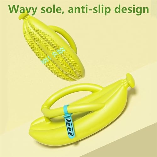 FOTN Cute Banana Slippers - Flip Flops Banana Slides,Summer Anti-Slip Cute Cartoon Thickness Beach Sandals (Color : Dark Green, Size : 44-45)3