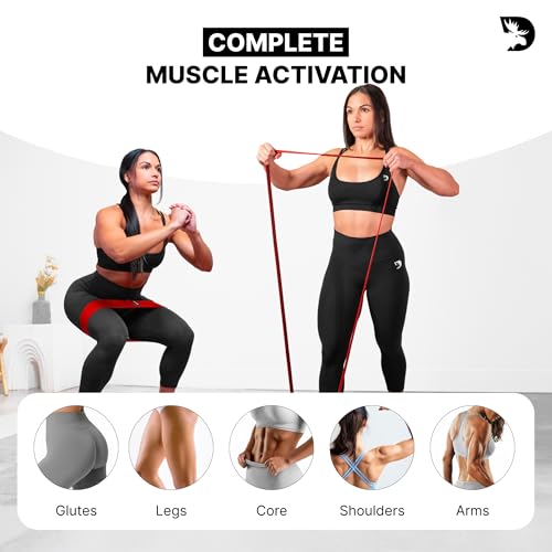 Image of DMoose Fitness Fabric Resistance Bands for Full Body Exercises - Non-Slip Thick Cloth Stretch Band for Squats, Lunges & Bicep Curls - Long Resistance Bands for Working Out - Booty Band for Men & Women