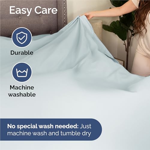 Image of King 6 Piece Bed Sheet Set - Comfy, Breathable & Cooling Sheets - Ice Blue | Ultra Soft Hotel Luxury Bedding Set w / 8-16 Inch Deep Pockets - 1 Flat & 1 Fitted Sheet & 4 Pillowcases - Wrinkle & Fade Free