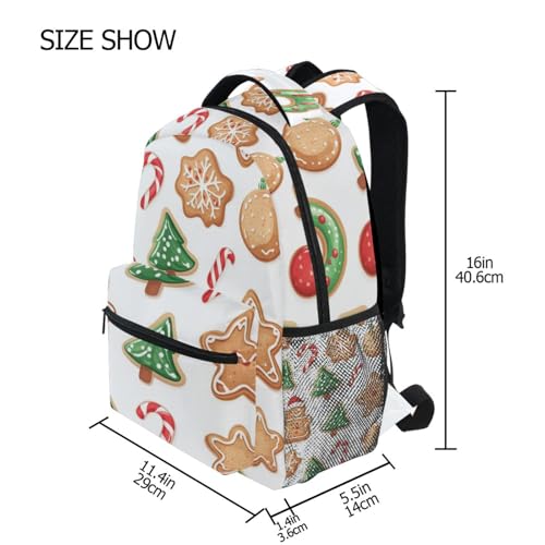 Christmas Tree Cookies (001) Laptop Backpack, Lightweight Multi Pockets Book Bag Daypack for Women Men Travel2