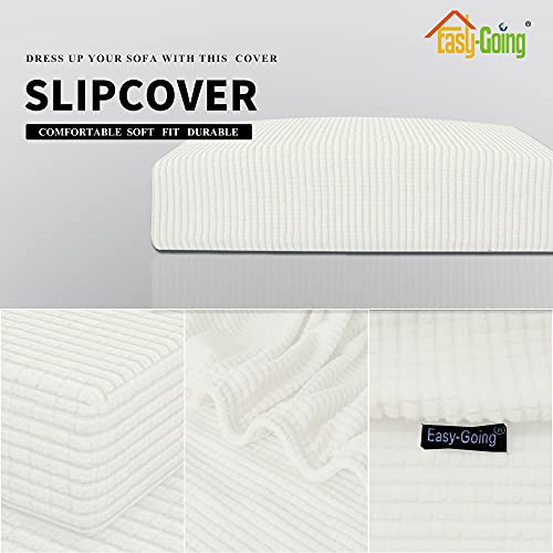 Image of Easy-Going Stretch 1 Piece Oversized Couch Cushion Cover for Sofa | X-Large Sofa Cushion Furniture Protector Sofa Seat sofa slipcover Washable sofa cover soft with Elastic Bottom Cream
