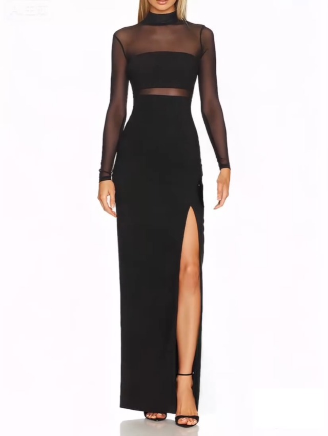 Amazon.com: Aigeman Women See Through Mesh Long Sleeves Maxi Dress Turtleneck Bodycon Long Dresses Side Slit Cocktail Party Dress 451(X-Small, Black) : Clothing, Shoes & Jewelry Amazon.com: Aigeman Women See Through Mesh Long Sleeves Maxi Dress Turtleneck Bodycon Long Dresses Side Slit Cocktail Party Dress 451(X-Small, Black) : Clothing, Shoes & Jewelry