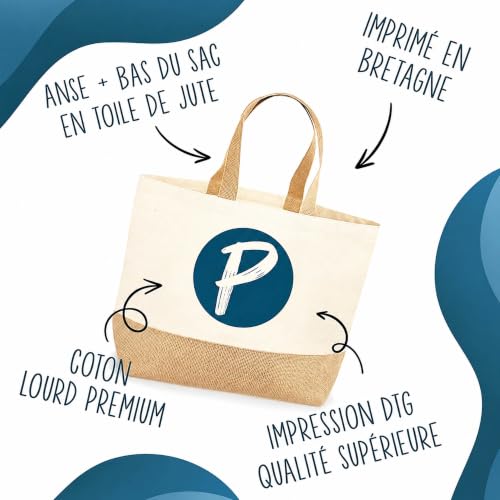 Planetee Sac Musicienne C'est juste la Meilleure Métier | Cabas en Coton avec Fond Jute 18 L 48 × 37 × 13 cm | Marché Shopping Plage Courses | Cadeau Femme Anniversaire Noël – vue 6