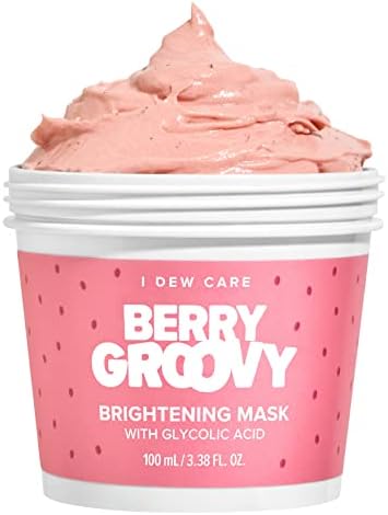 I DEW CARE Wash-Off Face Mask - Berry Groovy | Illuminate with Glycolic Acid and Raspberry, For Dry Skin, 3.52 Oz