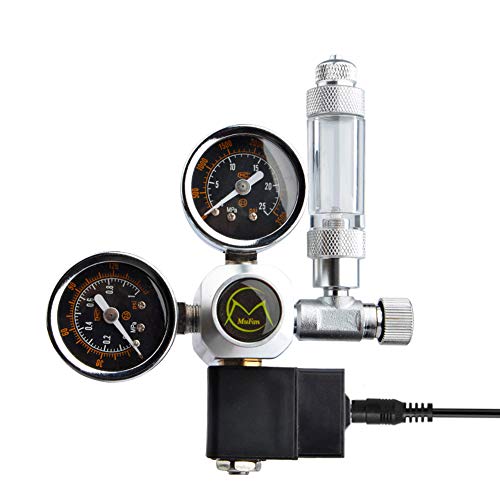 URCheers Réducteur de pression CO2 Aquarium Manomètre CO2 Dioxyde de carbone, Mufan Double Mètre Aquarium Manomètre CO2 Valve Magnétique Valve Aiguille Aquarium Aquarium Edelstahl Cover