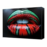数字油絵 セクシー 唇 ペイントバイナンバーキット キャンバスに 初心者向け (フレームレス) 3本の絵筆付き 抗皱帆布 DIY アクリル 子供 Paint by Numbers キット 大人用クラフト 簡単ペイント 办公室 ホームウォールデコレーション ギフト 50x65cm T-908