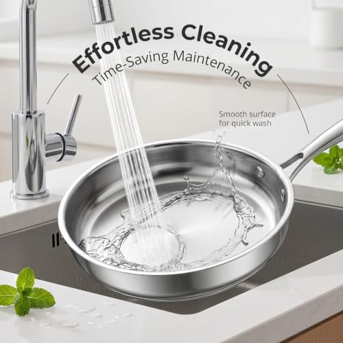 Image of Stainless Steel Cookware Set, 16-Piece Pots and Pans Set Non Toxic, Kitchen Induction Cookware with Glass Lids, Steamer, Utensil Sets, Pot Protectors & Apron, Oven & Dishwasher Safe, Silver