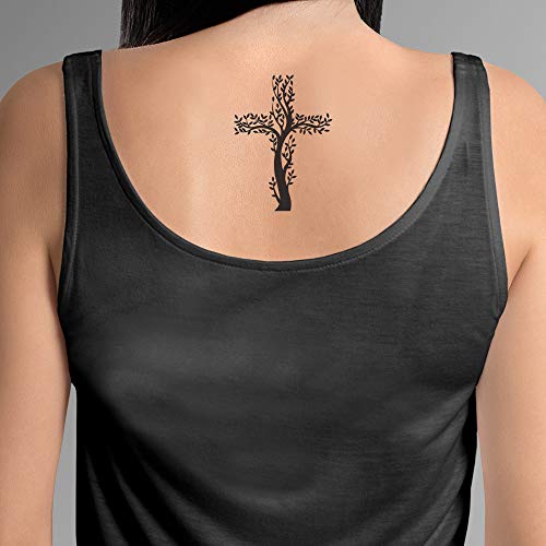 Modern Cross Temporary Tattoos | 9-Pack | Skin Safe | Made In The Usa | Removable #TOP2