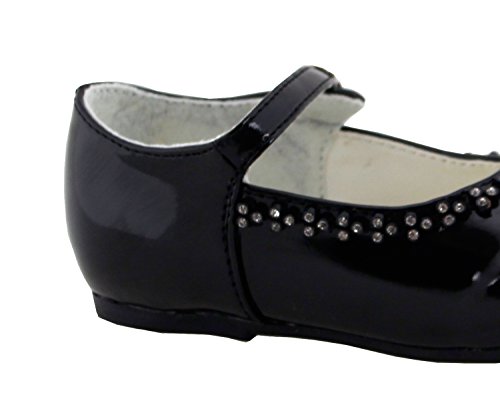 Greatlookz Brianna's Patent Leather Party Shoes with Flower (Black, Toddler 6)3