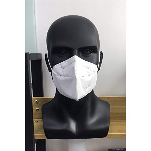 50 peças de proteção facial descartável, 5 camadas de proteção respirável para a boca com argola de