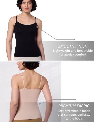 Image of Symbol Premium Women's Modal Elastane Stretch Camisole with Adjustable Straps | Anti Microbial Finish