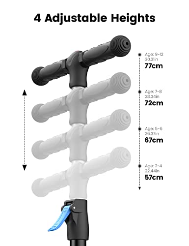 Besrey Kick Scooter For Kids Ages 3-10, 3 Wheel Scooter For Kids With Adjustable Height, Folding Kids Scooter With Led Light Wheels Rear Brak Extra Wide Deck Outdoor Activities For Boys/Girls #TOP1