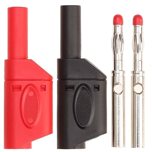 Conector banana de 4 mm para evitar falsos contactos con soldadura segura y tubo retráctil 20 uds