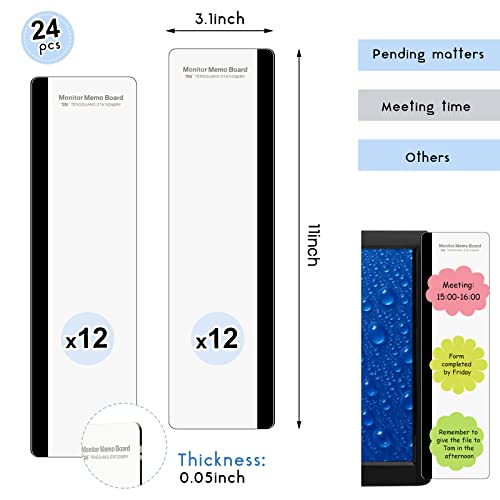 Computer Monitor Message Board Screen Memo Board Monitor Memo Board Top Mount Monitor Sticky Note Holder Message Memo Panel For Office, Left And Right (24 Pieces) #TOP1