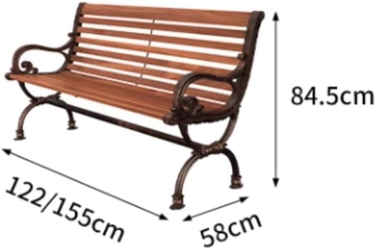 Outdoor Bench, Suitable for Garden, Porch, Courtyard, Park Chair Outdoor Bench Plaza Outdoor Leisure Backrest Chair Sub Long Seat Garden Bench(Large)