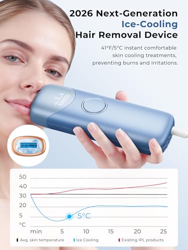 Image of Ubroo Laser Hair Removal with 5℃ Ice Cooling,Hand-held Hair Removal Device IPL Hair Removal for Women and Men,Reduce Hair Regrowth,Full Body Use for Legs,Bikini,Armpits（Blue）