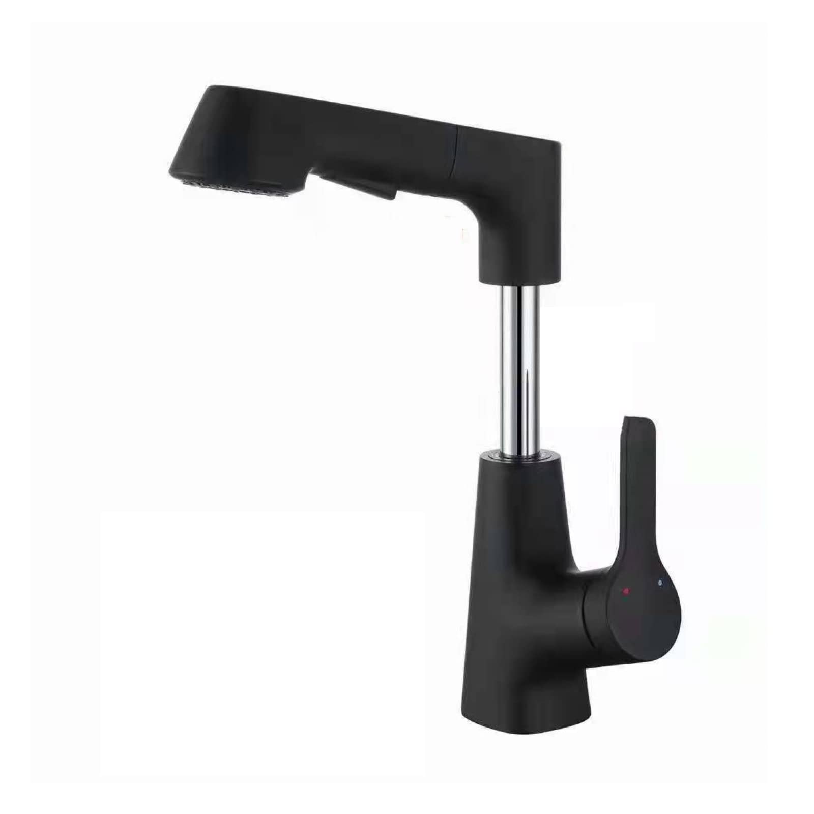 Nvsfzgiyg Nero Bathroom Sink Faucet With Pull Out Sprayer Dual Mode Mixer Tap For Hot And Cold Water Liftable Single Handle Lavatory Down Hole Basin,Black(Nero)