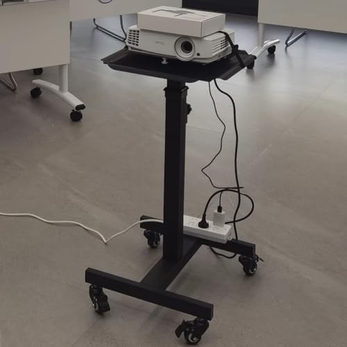 Regulowany mobilny stojak na projektor z kółkami do regulacji wysokości podczas spotkań domowych i biurowych