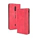 Produktbild LAGUI Kompatible für ZTE Nubia Red Magic 6 Pro Hülle, Leder Flip Case Schutzhülle für Handy mit Kartenfach Stand und Magnet Funktion als Brieftasche, rot