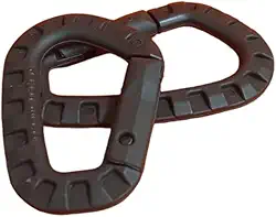 Kit Mosquetão Resistente Polímero Treme Terra, 2 Unidades, Diversas Cores (Preto) - Grande