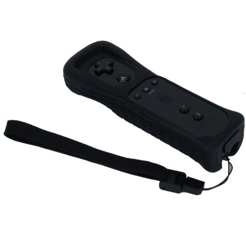 eForBuddy Remote Controller with Silicone Skin Case for Nintendo Wii, Black