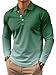 6 Pack Casual Long Sleeve Polo Shirts for Men 2025 Long Sleeve Gradient Color Pullover Tops (US, Alpha, Large, Regular, Short, #5)