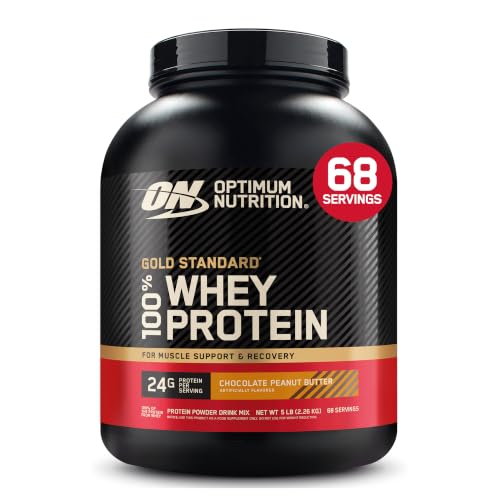 Optimum Nutrition Gold Standard 100% Whey Protein Powder Chocolate Peanut Butter 5 Pound (Packaging May Vary)