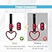 2PCS Heart-Shaped Car Handle Straps, Auto GRAP Handle Warning Pull Ring, Heart Decor for Car, SUV, Subway, Bus