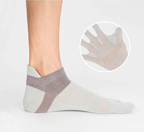 Image of Men Toe Socks No Show Low Cut Athletic Wicking Cotton 5 Finger Split Toe 6 Pack