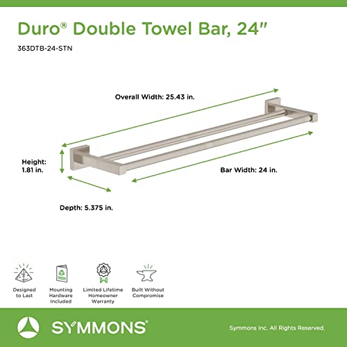 Symmons 363Dtb-24-Stn Duro 24 In. Wall-Mounted Double Towel Bar In Satin Nickel #TOP2