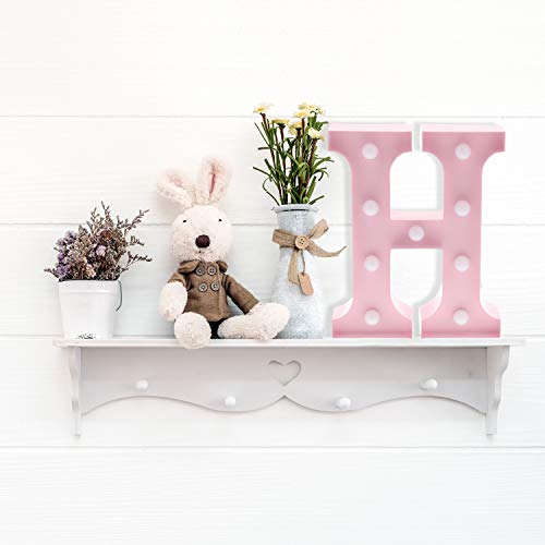 Barnyard Designs Metal Marquee Letter H Light Up Wall Initial Nursery Letter, Home And Event Decoration 9” (Baby Pink) #TOP1