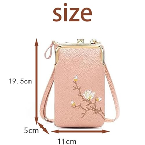 Indefinitet/Declrationun Women Sling Cross-Body Wallet, with Mobile Cell Phone Holder, Embroidered Leather Crossbody Purse2