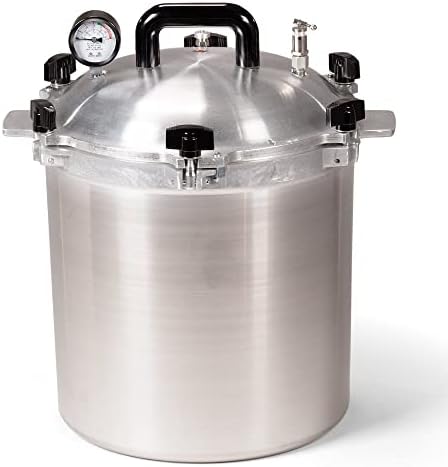 Wisconsin Aluminum Foundry 1925X Non-Electric Portable Steam Sterilizer, 17.6 Quart Chamber Capacity, 10-1/4" Chamber Height x 11-1/8" Chamber Diameter, 16-3/4" Height x 12-5/8" Diameter