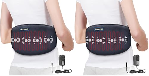 Image of COMFIER Electric Heating Pad for Back Pain, Plug-in Vibration Lower Back Massager with Heat,FSA Eligible HSA,Heat Pad with Auto Shut Off,Heated Waist Belt, Gifts for Women Men Mom Dad (Pack of 2)