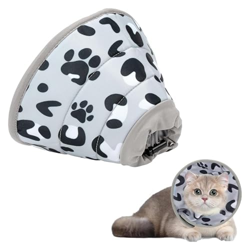 Collare Elisabettiano Gatto Imbuto per Cani Taglia Collare Cane Taglia Piccola Soft cone for Dog Regolabile Morbido Collare Cane per Recupero Postoperatorio Dell'Animale (grigio, M)