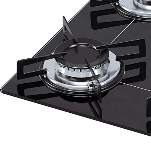 Cooktop 4 bocas Chamalux ultra chama Bivolt Trempe de Chapa Preto