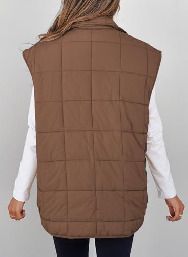 EVALESS Womens Puffer Vest Zip Up Cap Sleeve Jackets Travel Fall Outfits 2025 Fashion Warm Winter Coats With Pockets4